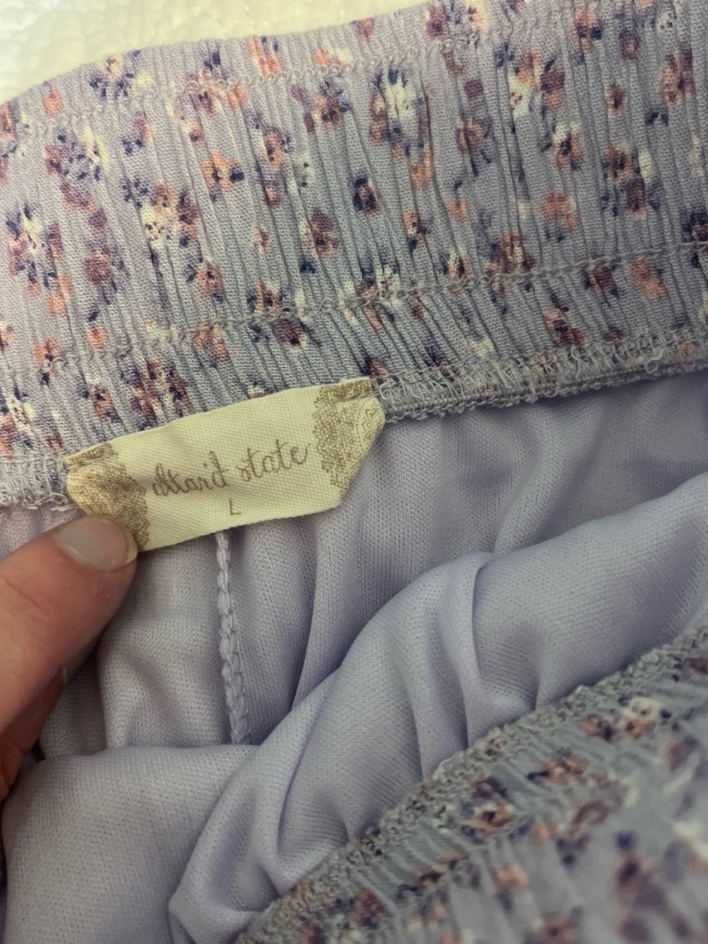 Altar'd State Lavender Floral Smocked mini Skirt